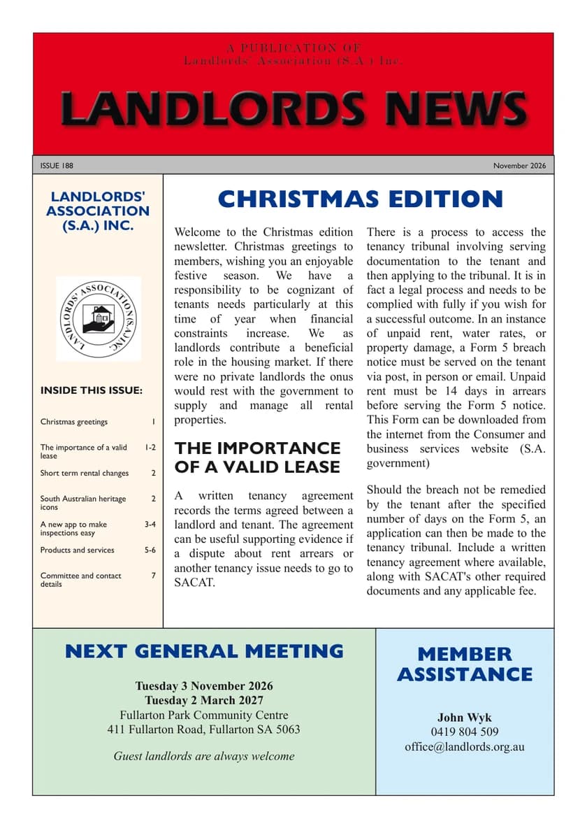 Cover of Landlords News, November 2026